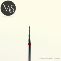 КОНУСНАЯ алмазная насадка с куполообразным концом 1.0 мм. красная