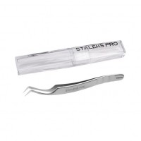 Пінцет професійний для нарощування вій L-подібний STALEKS PRO EXPERT 41 TYPE 2 TE-41/2