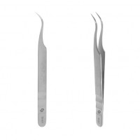 Curved professional tweezers for eyelashes STALEKS PRO EXPERT 41 TYPE 1 TE-41/1